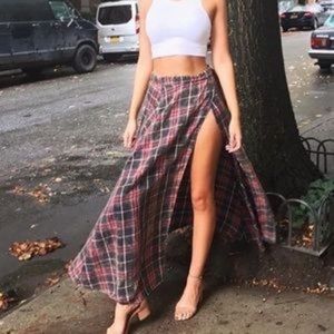 Vintage Havana Plaid Wrap Skirt